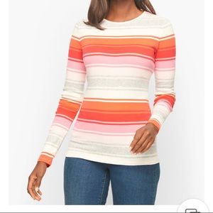 Talbots - NWT - PIMA CREWNECK TEE - FONDANT STRIPE